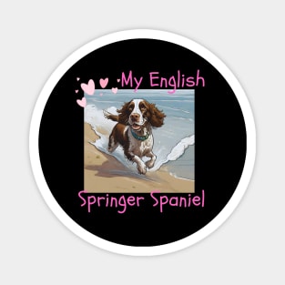 English Springer Spaniel on the beach Magnet